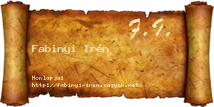 Fabinyi Irén névjegykártya