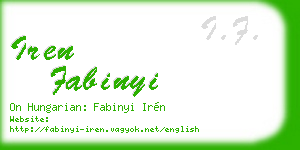 iren fabinyi business card