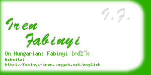 iren fabinyi business card